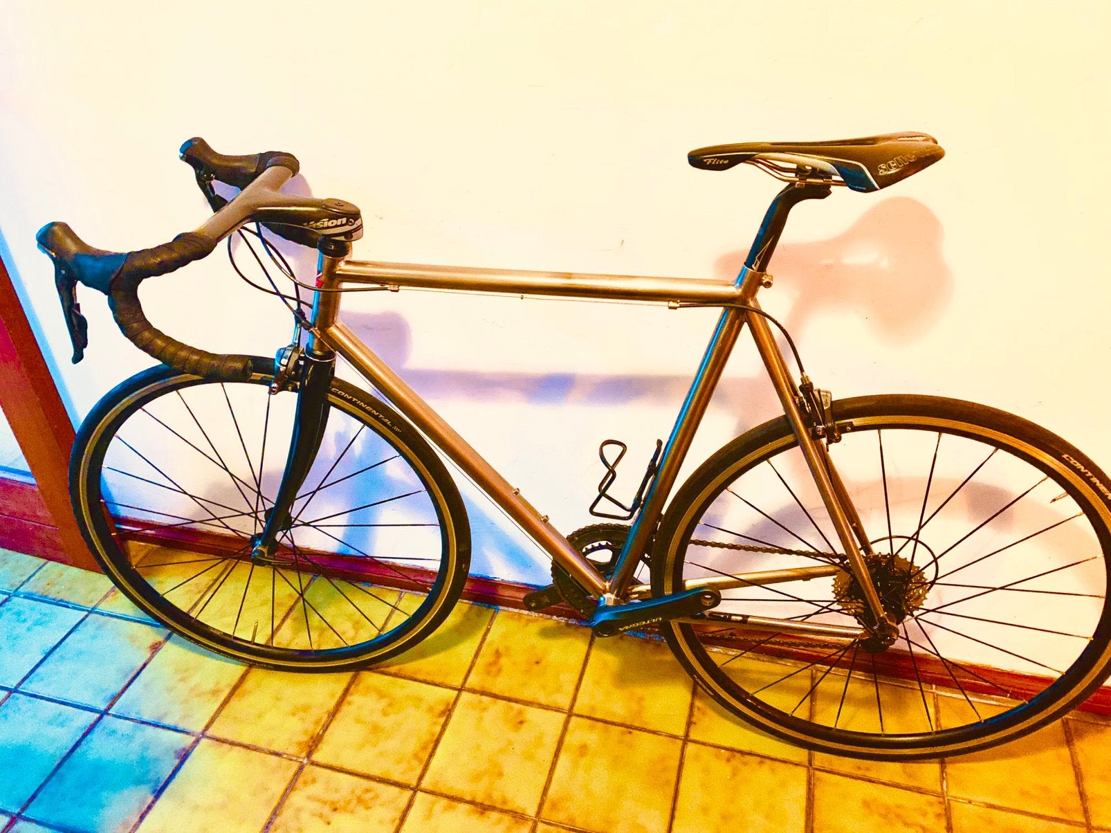 Titanium met ultegra/dura ace onderdelen, Frein sur jante, Titane, Enlèvement, Hommes