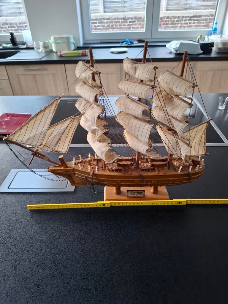 Magnifique Maquette de Voilier en Bois - Clipper Cutty Sark, Hobby en Vrije tijd, Modelbouw | Boten en Schepen, Gebruikt, Ophalen of Verzenden