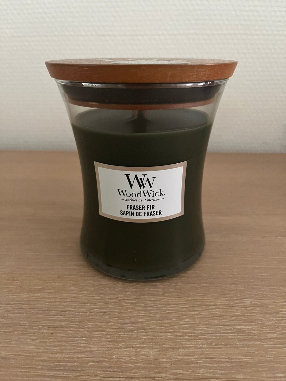 Woodwick kaars : dennengeur Frasier Fir, Ophalen, Woodwick, Nieuw, 11 cm