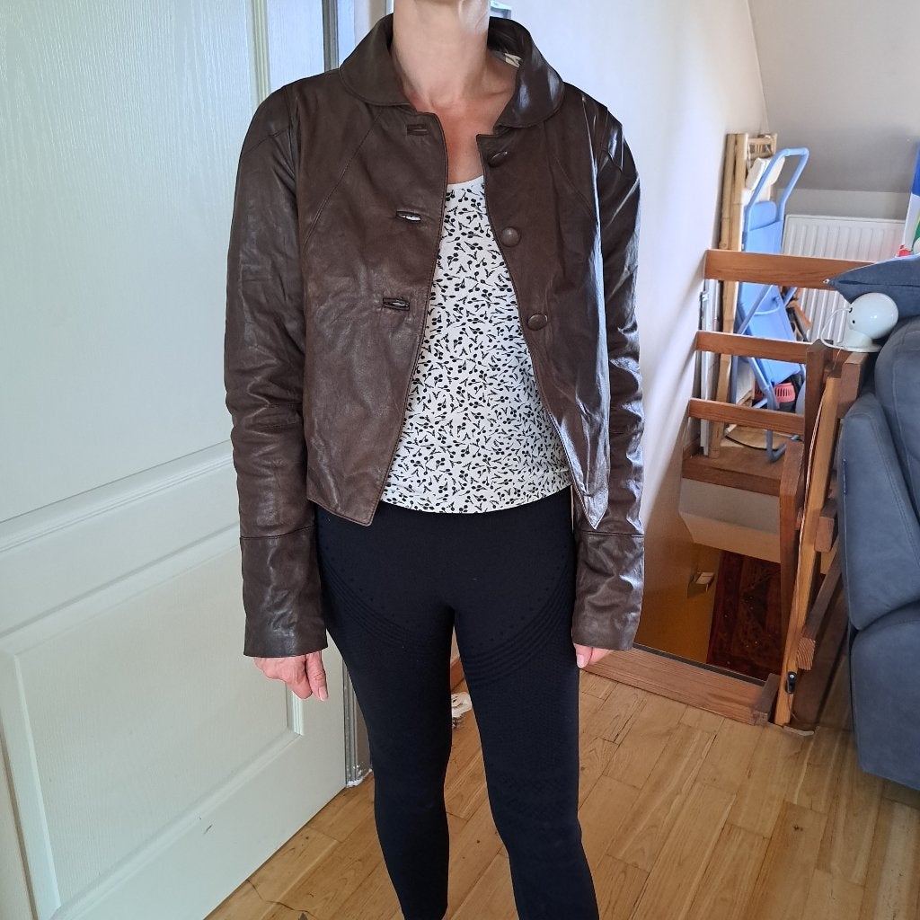 Veste en cuir courte vintage, Vêtements | Femmes, Autre, Autres couleurs, Taille 36 (S), Enlèvement