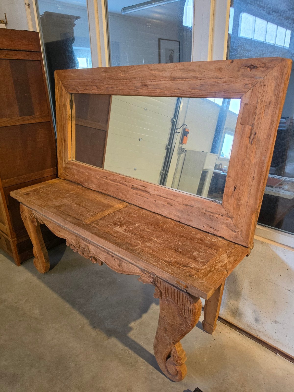 Table vintage + miroir, Enlèvement