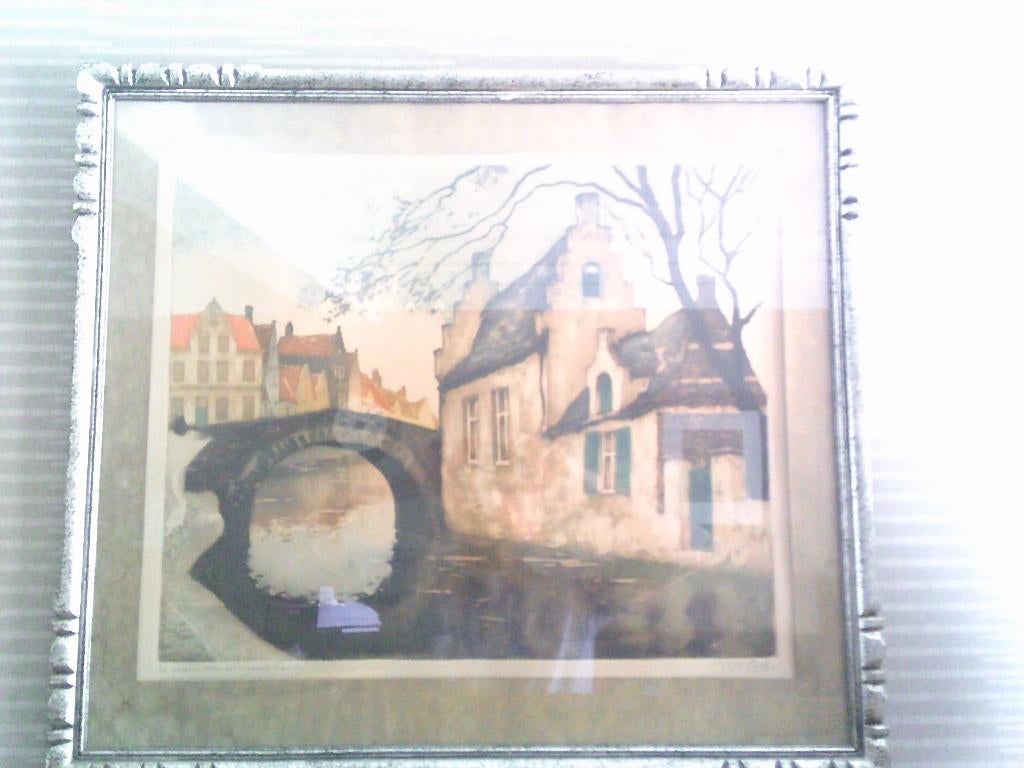 kleur ets julien celos, Ophalen, Stadsgezicht, Ets, 1900 - 1949