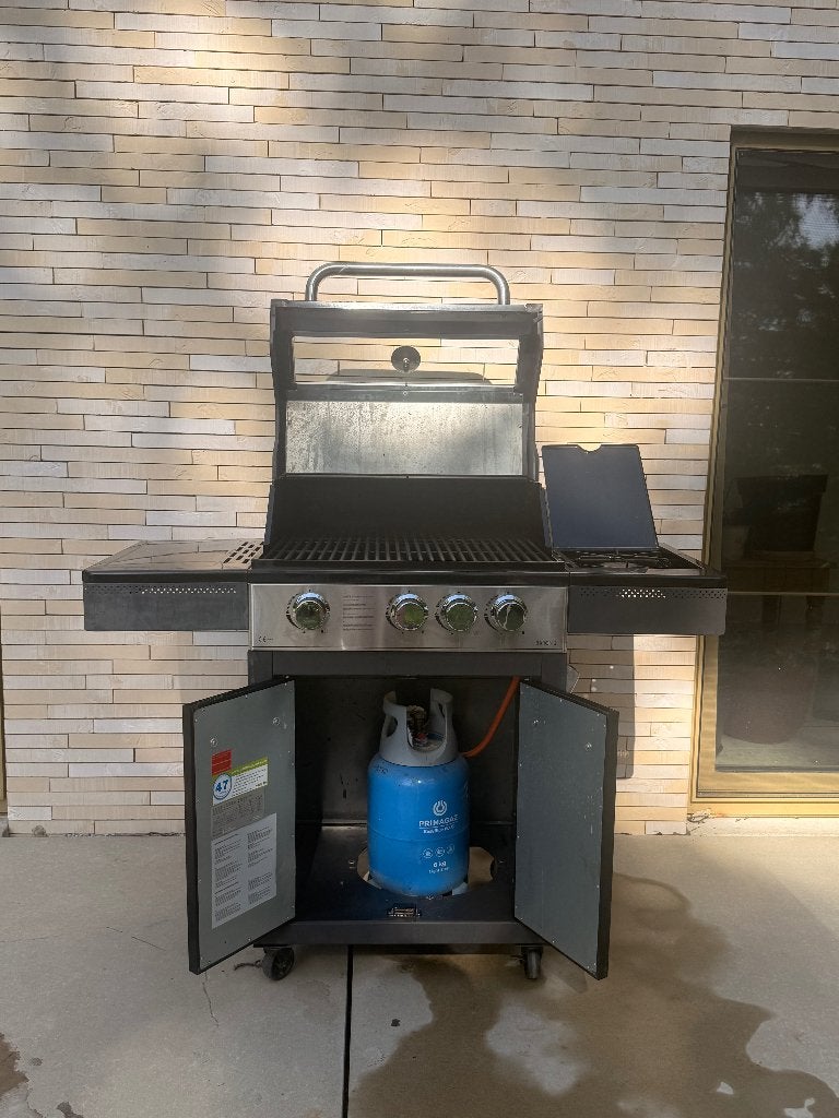 Baron 3 gasbarbecue – 3 branders + zijbrander – €100, Ophalen, Gebruikt, Baron