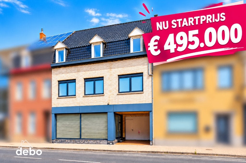 Uniek pand met handelsruimte, grote tuin, 6 slaapkamers, Immo, Maison 2 façades, Wevelgem, 500 à 1000 m², 380 m²