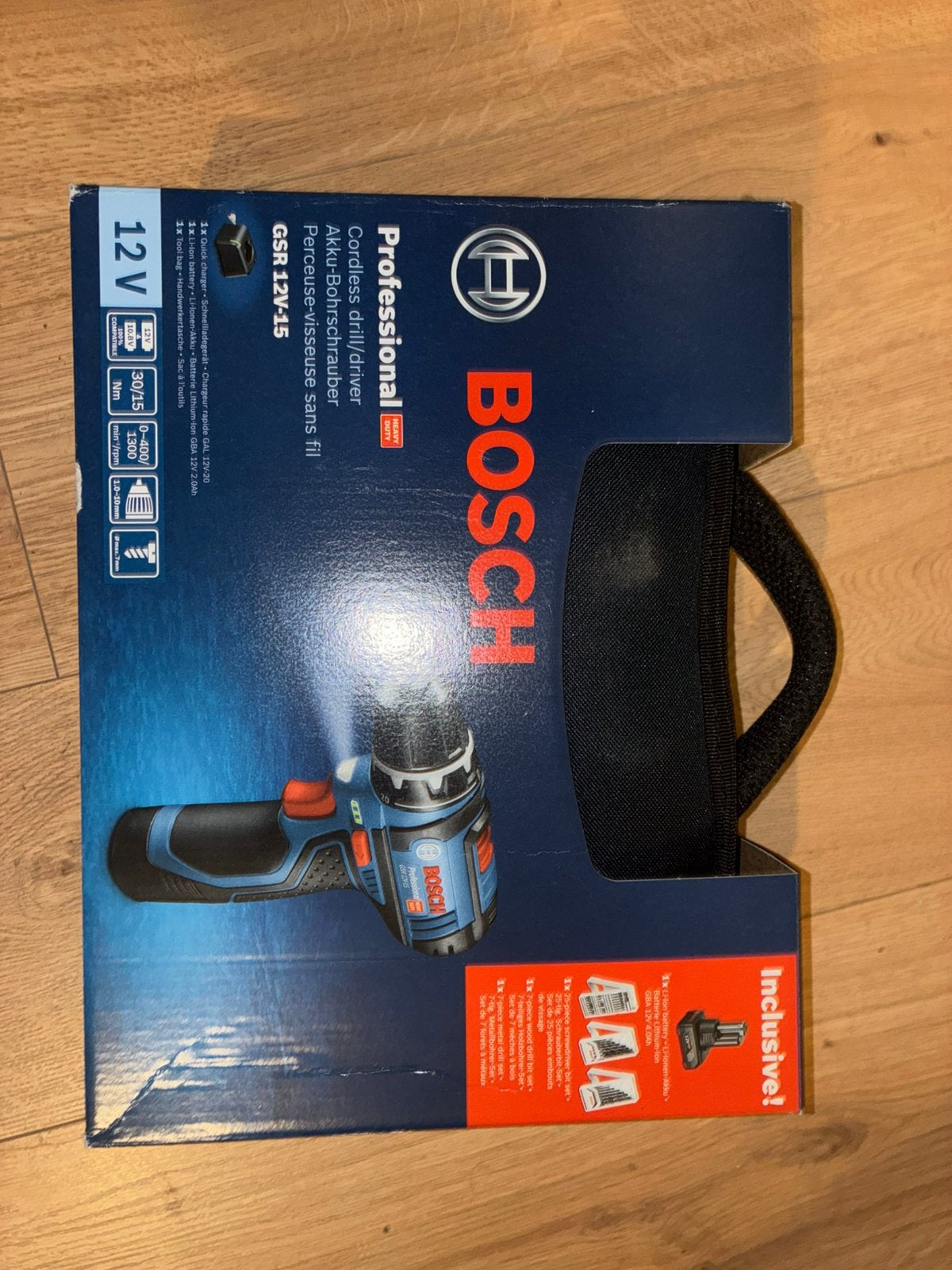 Bosch Professional GSR 12V-15 sacoche  batterie  accessoires, Enlèvement ou Envoi, Bosch