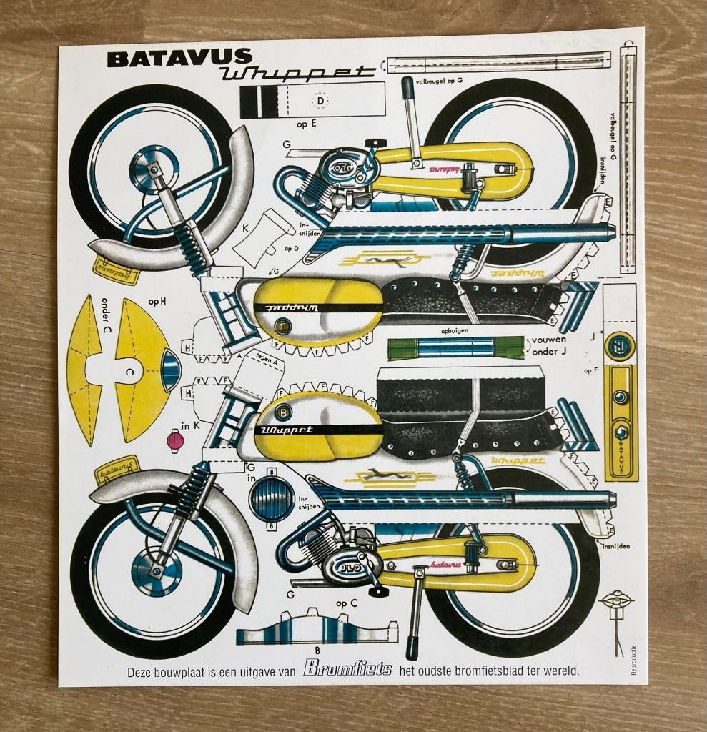 Bouwplaat Batavus Whippet Uitgave BROMFIETS, Fietsen en Brommers, Handleidingen en Instructieboekjes, Nieuw, Verzenden