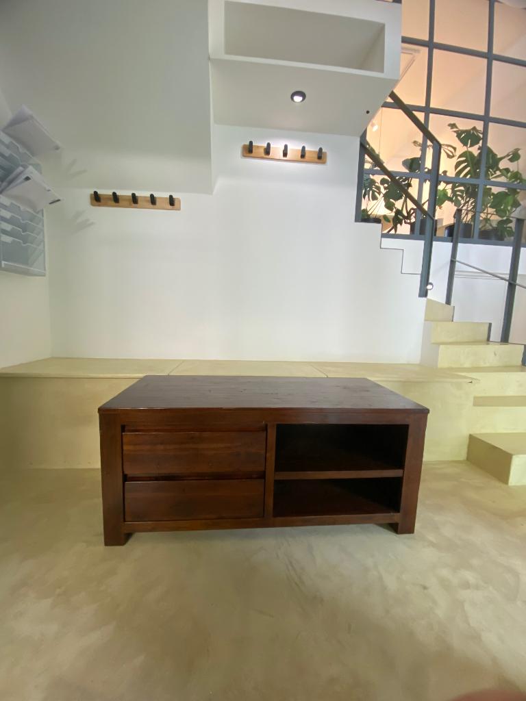 Meuble tv en bois massif, Japandi, 25 à 50 cm, Moins de 100 cm, 100 à 150 cm