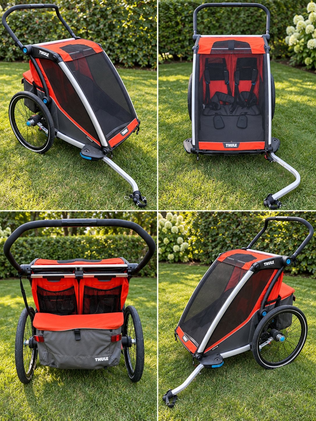 Thule Chariot Cross 2 – fietskar/jogger voor 2 kinderen, Ophalen, Opvouwbaar, 80 kg of meer, Zo goed als nieuw