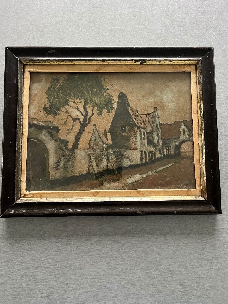 Gesigneerd schilderij Julien Célos +-1900, Enlèvement