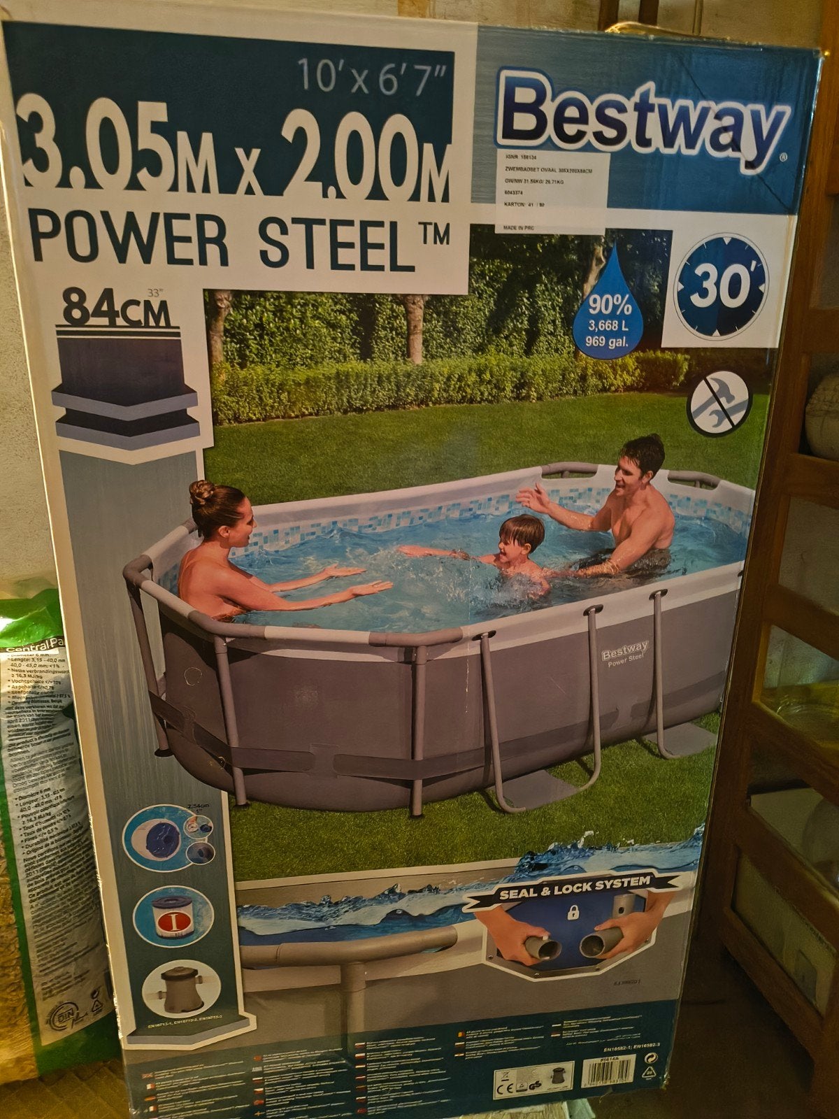 zwembad bestway 3x2x1m + pomp + filter + hoes + tegels, Ophalen, Gebruikt, 200 tot 300 cm, 80 tot 120 cm