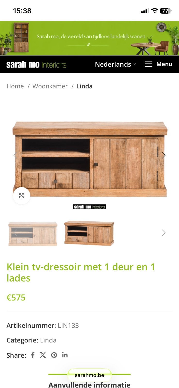 Tv dressoir, Maison & Meubles, Armoires | Autre, Enlèvement, Comme neuf