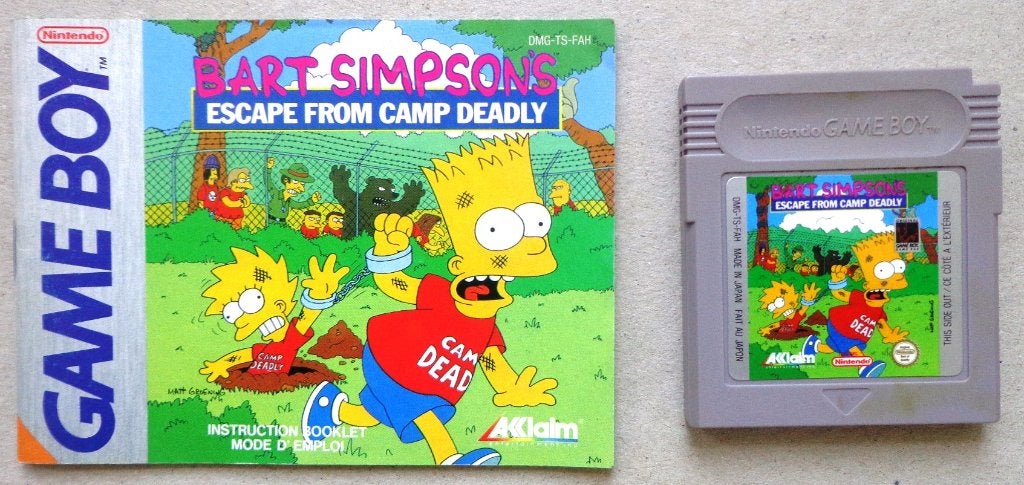 Bart Simpsons Escape from Camp Deadly Gameboy + boekje, Ophalen of Verzenden, Gebruikt