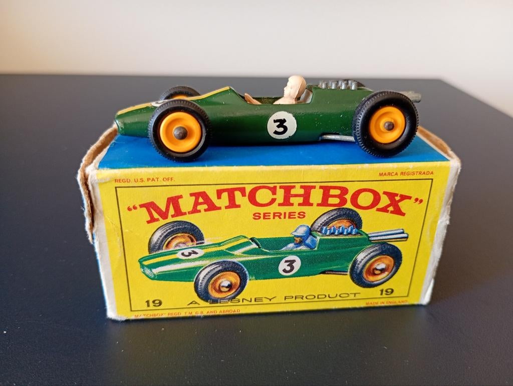 Lesney Matchbox #19 Lotus F1 Racing Car in doosje, Ophalen of Verzenden