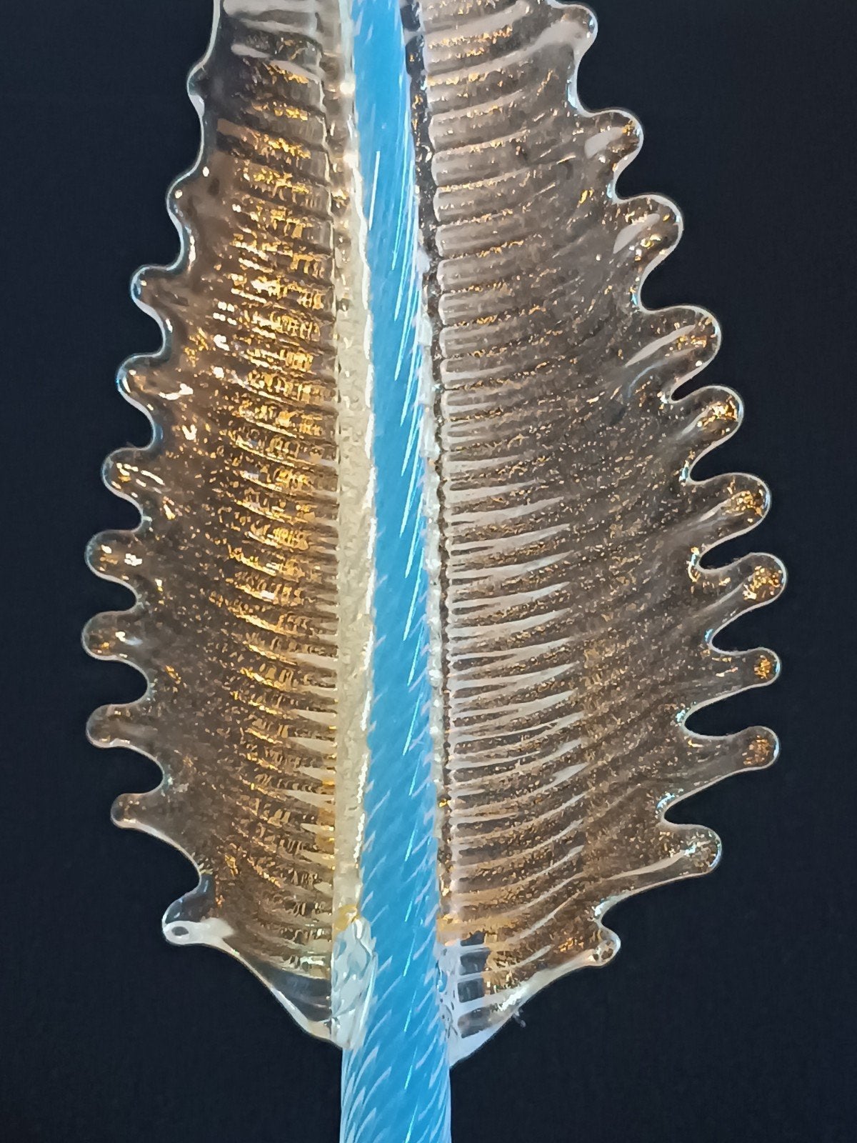 Italië handgeblazen Murano Glas Lampen Blad/goud accent, Antiek en Kunst, Ophalen of Verzenden
