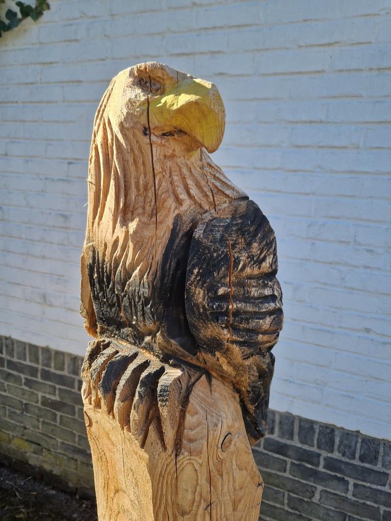 Oud houten handm beeld "Arend" €150 AFGEPRIJSD, Ophalen, Beeld