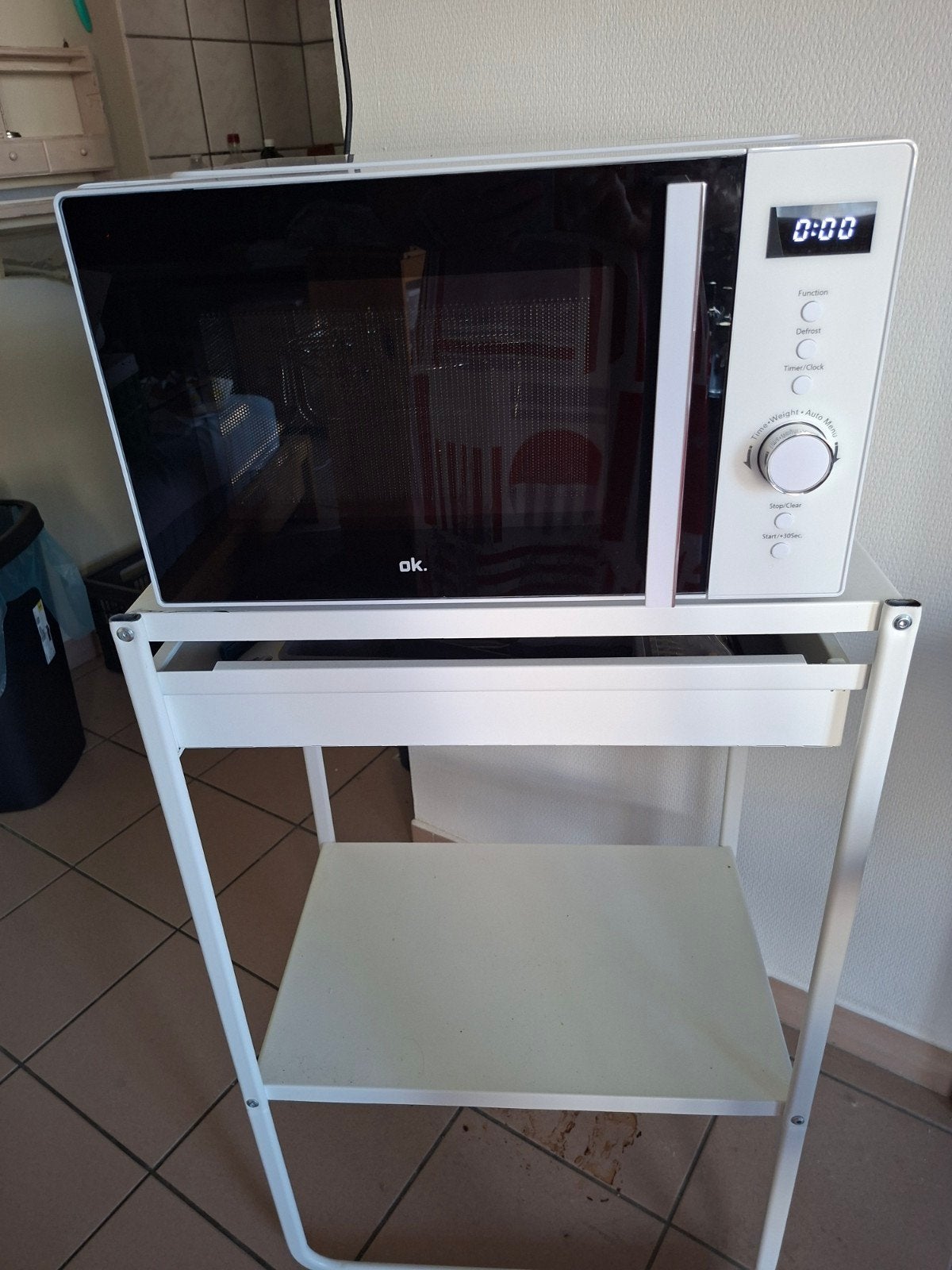 microgolf en bijzettafel met schuif, ideaal voor kotstudent, Elektronische apparatuur, Microgolfovens, Ophalen, Zo goed als nieuw