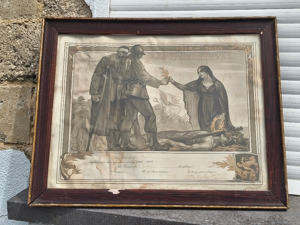 Hommage nos héros 14-18 par anto carte, Antiquités & Art, Enlèvement ou Envoi, Lithographie