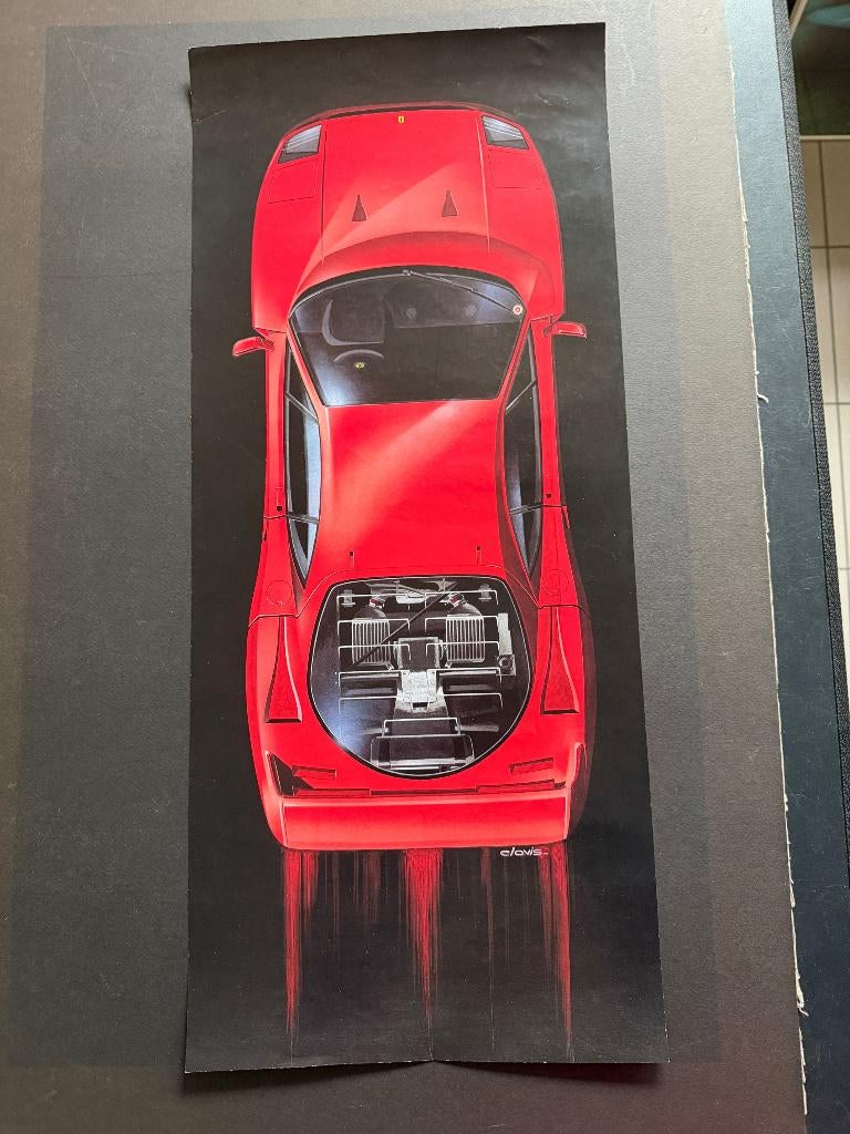 affiche Ferrari F40  Clovis, Collections, Enlèvement ou Envoi, Voitures