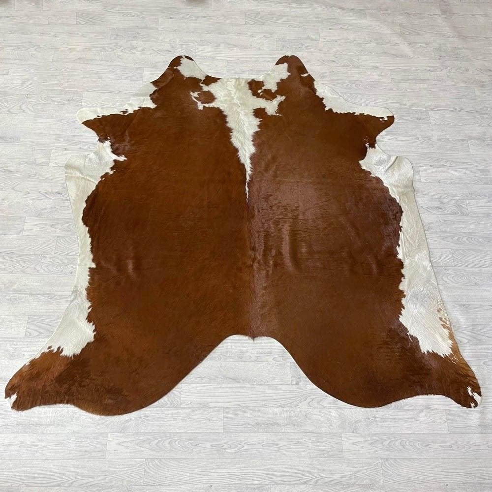 Koeienhuid bruin wit Hereford 205x210cm | Lederstore, Meerkleurig, Wandkleed, Nieuw, Ophalen of Verzenden