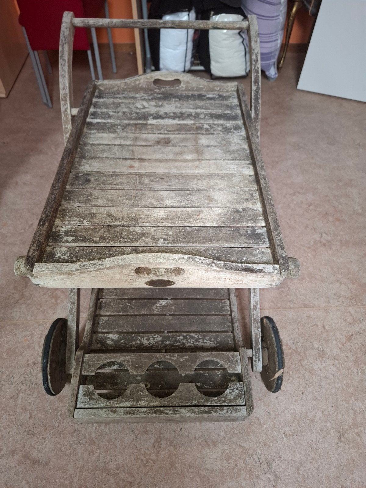 serveerwagen in teac, Ophalen, Gebruikt