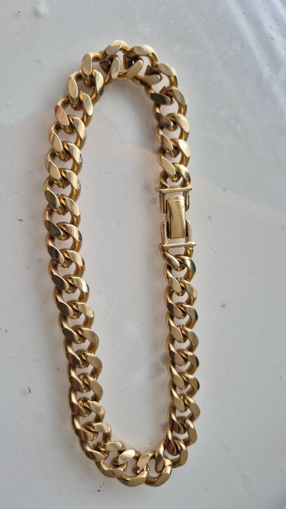 👍 Chique  Armband gouden > kleur - 38 gram -23,5 cm lang =>, Ophalen, Nieuw, Goud, Overige materialen