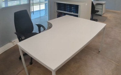 table de bureau, Maison & Meubles, Classique, 180 cm, Comme neuf, Gris