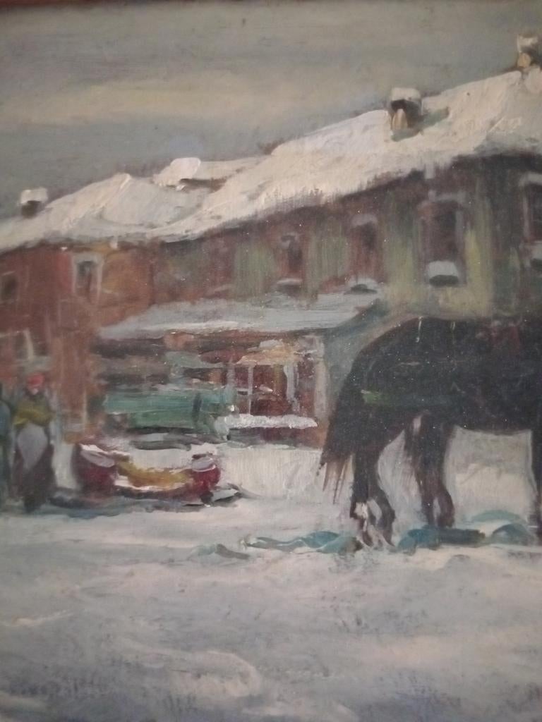 Paysage de neige avec chevaux A. ISSUPOFF, Enlèvement