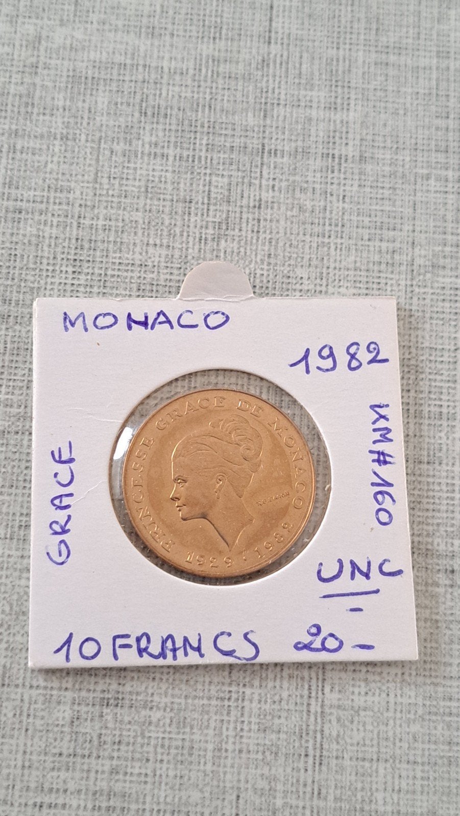 Monaco 10 francs 1982 UNC (grâce), Enlèvement ou Envoi