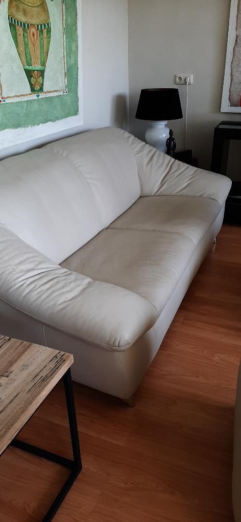 leren bankstel en zetels en eettafel en stoelen, Ophalen, 150 tot 200 cm, Tweepersoons, Zo goed als nieuw
