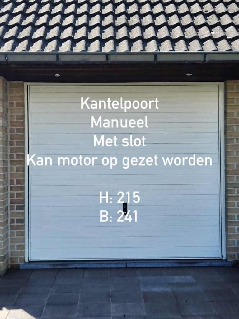 Kantelpoort garage, 215 hoog, 241 breed, Ophalen, Gebruikt, Slot