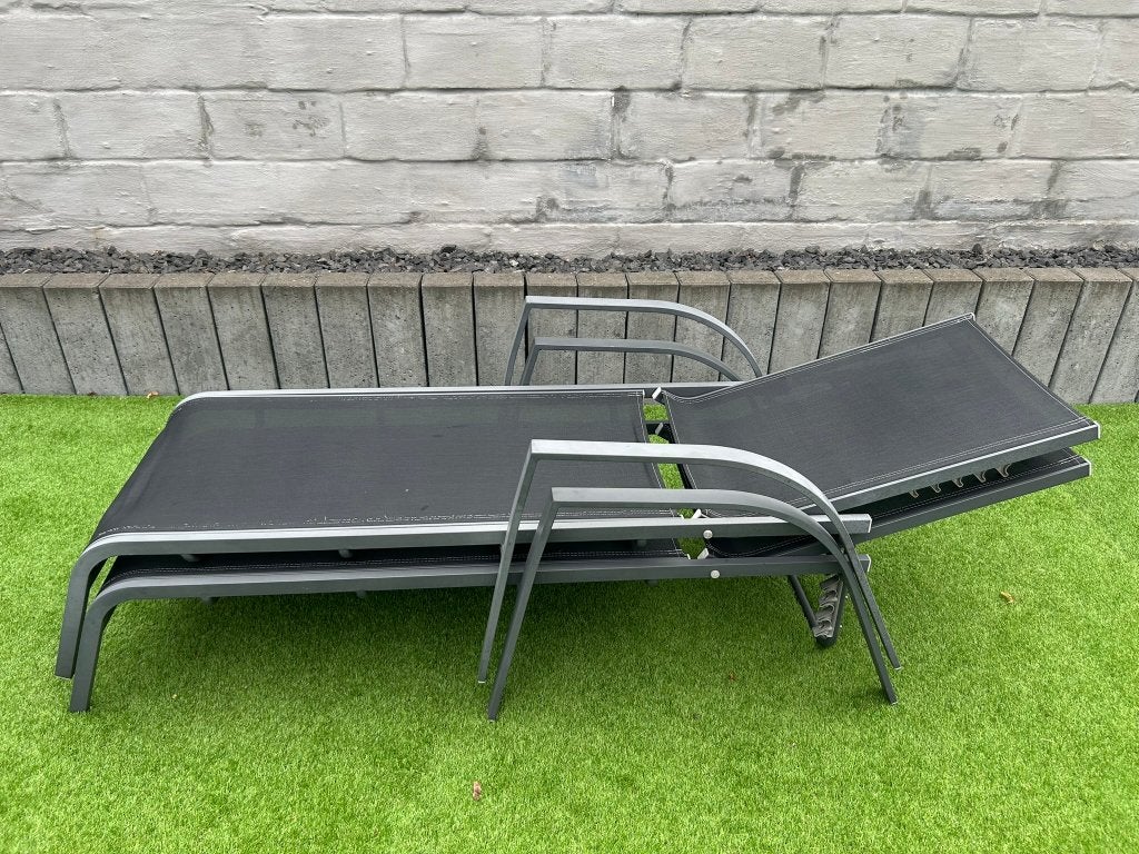 Tuin ligbedden (2stuks), Tuin en Terras, Ligbedden, Ophalen, Gebruikt, Aluminium, Inklapbaar