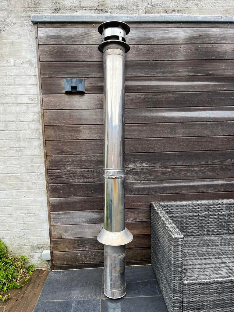 Inox dubbelwandige schoorsteenbuis / kachelpijp, Ophalen, Overige brandstoffen, Zo goed als nieuw, Pelletkachel