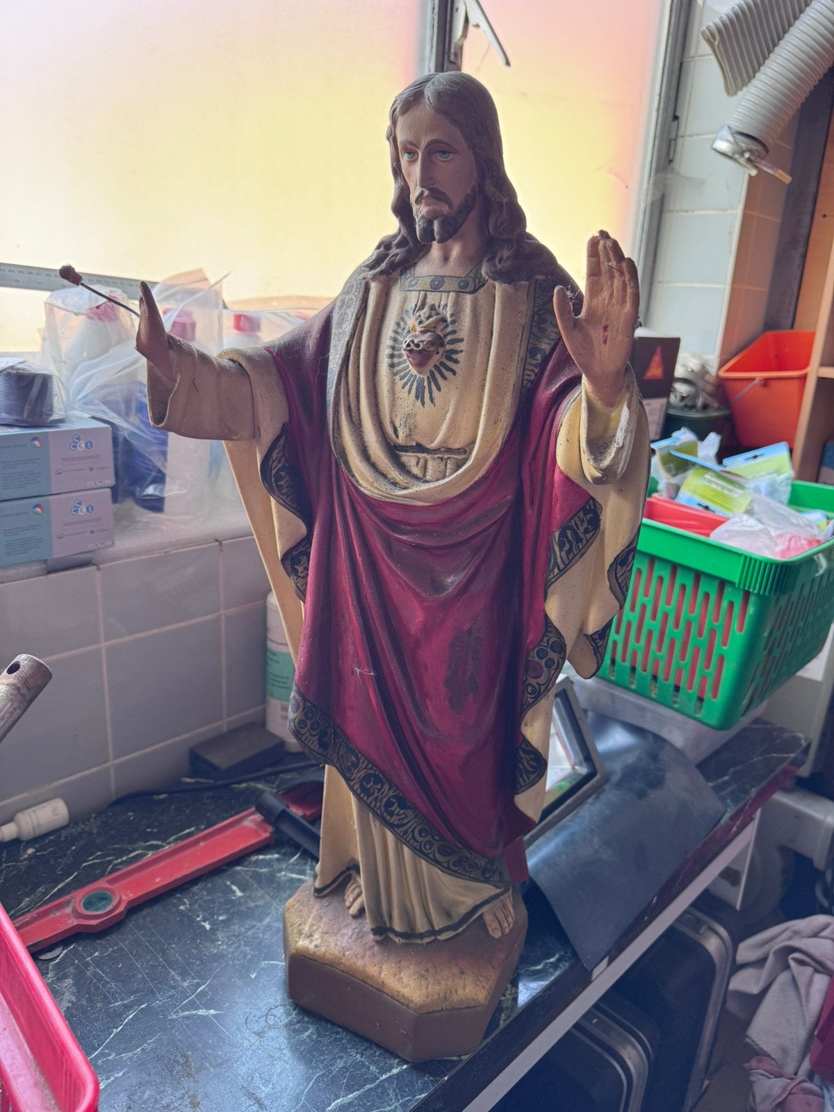 Heilig Christus beeld, Statue, Gips, Religion, Peint