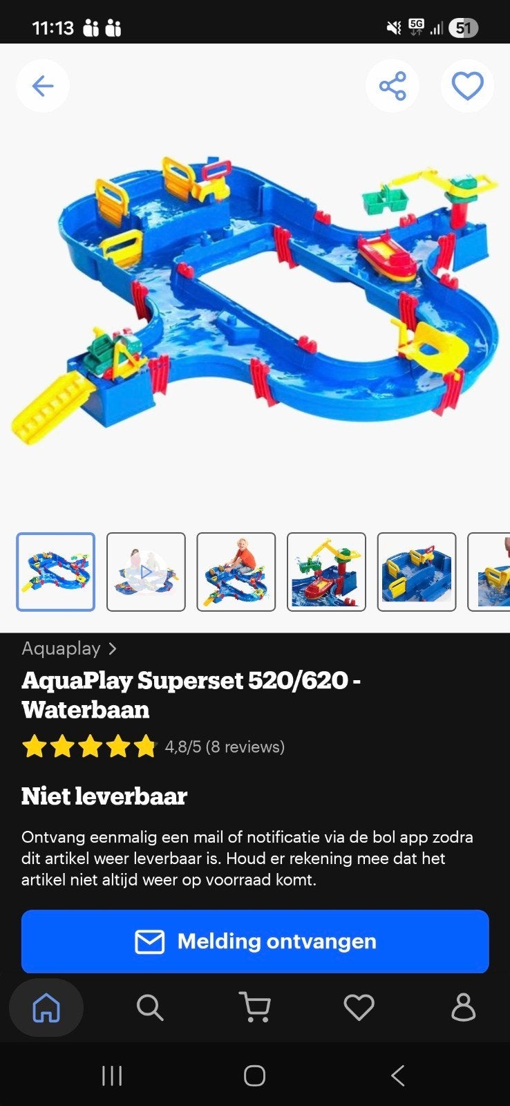 Waterbaan (zo goed als nieuw), Ophalen