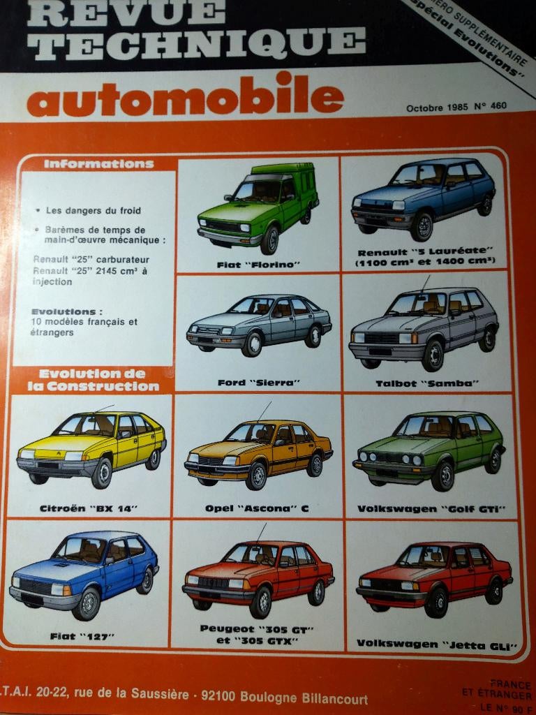 RTA 460 - Special Evolutions - octobre 1985, Autos : Divers, Modes d'emploi & Notices d'utilisation, Enlèvement ou Envoi