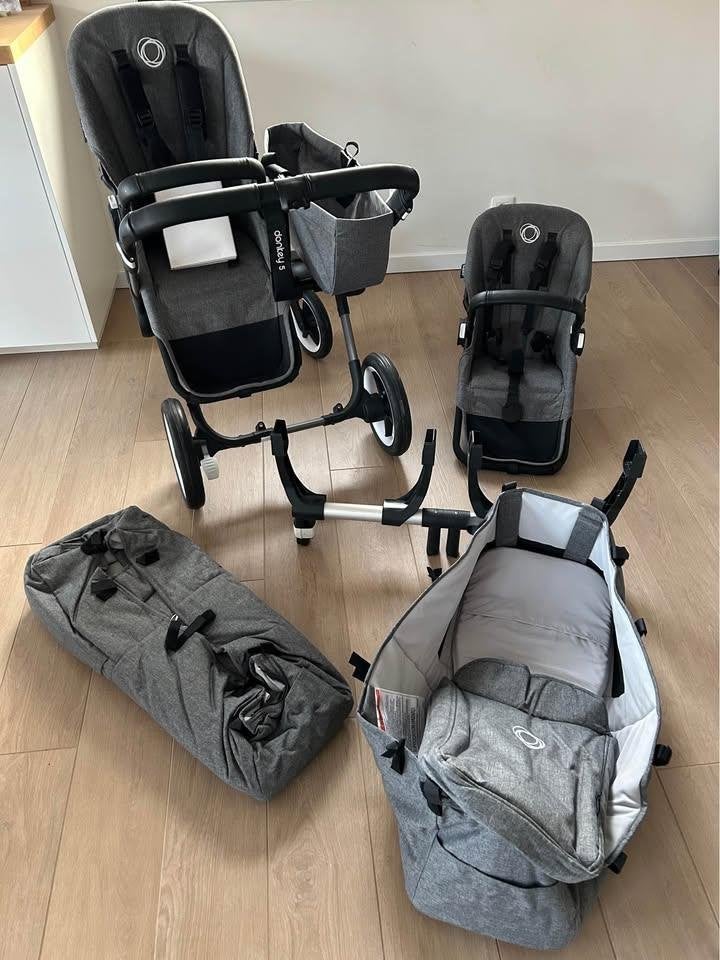 Bugaboo Donkey 5 Twin – Complete set (Grey Melange), Enfants & Bébés, Poussettes & Combinaisons, Comme neuf, Poussette, Bugaboo