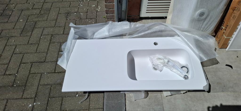 Composietmarmeren lavabotablet, Ophalen, Nieuw, Wasbak of Wastafel