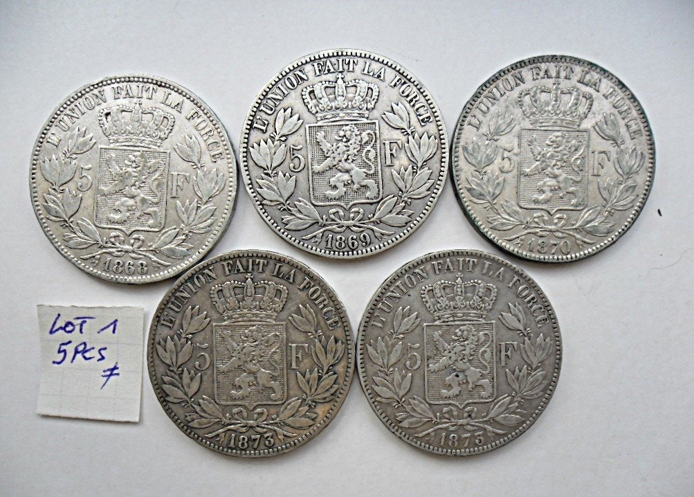 Monnaie 5 francs, lot 1 Belgique ou lot 2 France., Enlèvement, Autres pays, Monnaie en vrac, Argent