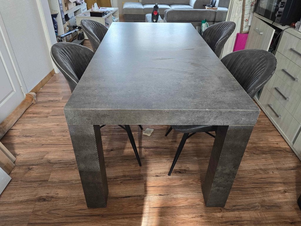 Table salle à manger + chaises, Quatre personnes, 150 à 200 cm, Morderne, Enlèvement