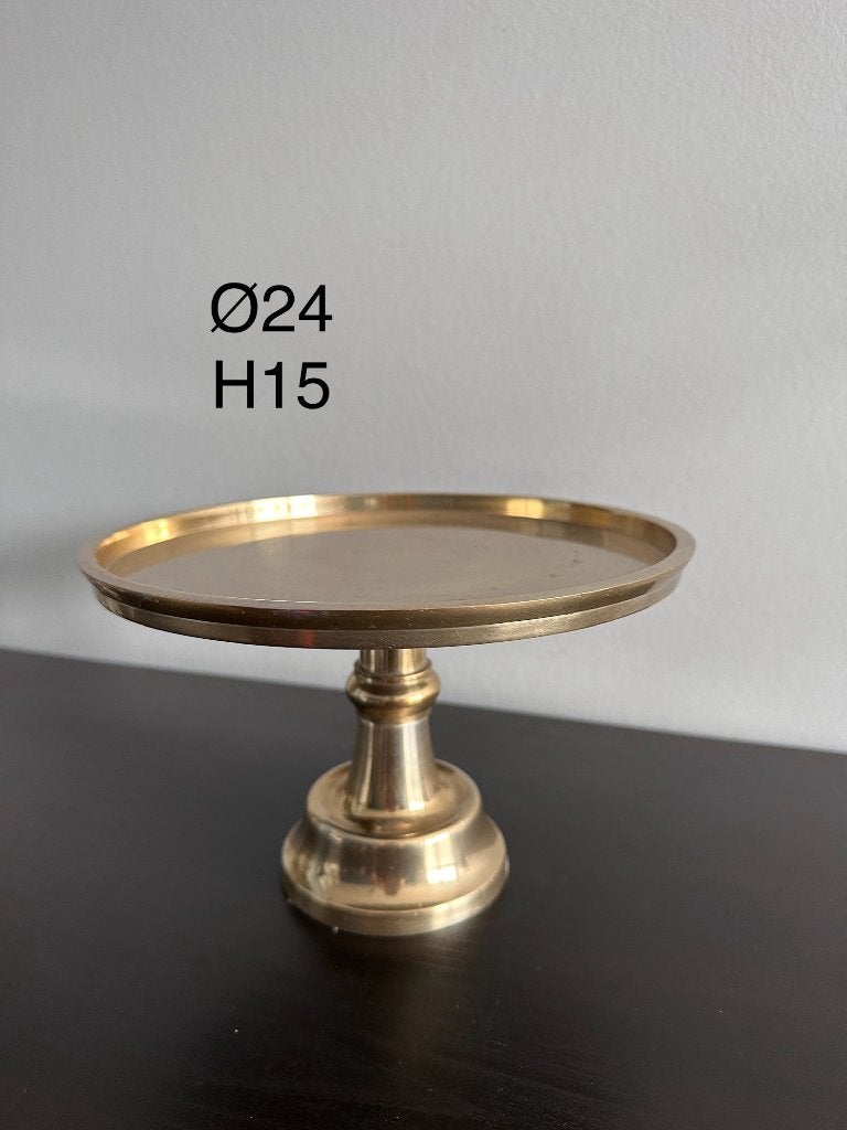 Présentoir à gâteaux, base giratoire, gâteau, doré, ø24, Maison & Meubles, Enlèvement, Comme neuf, Doré