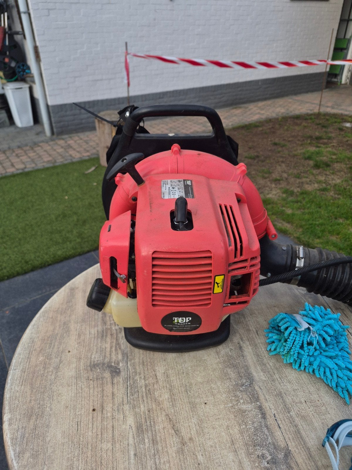 bladblazer, Ophalen, Benzine, Gebruikt, Ruggedragen