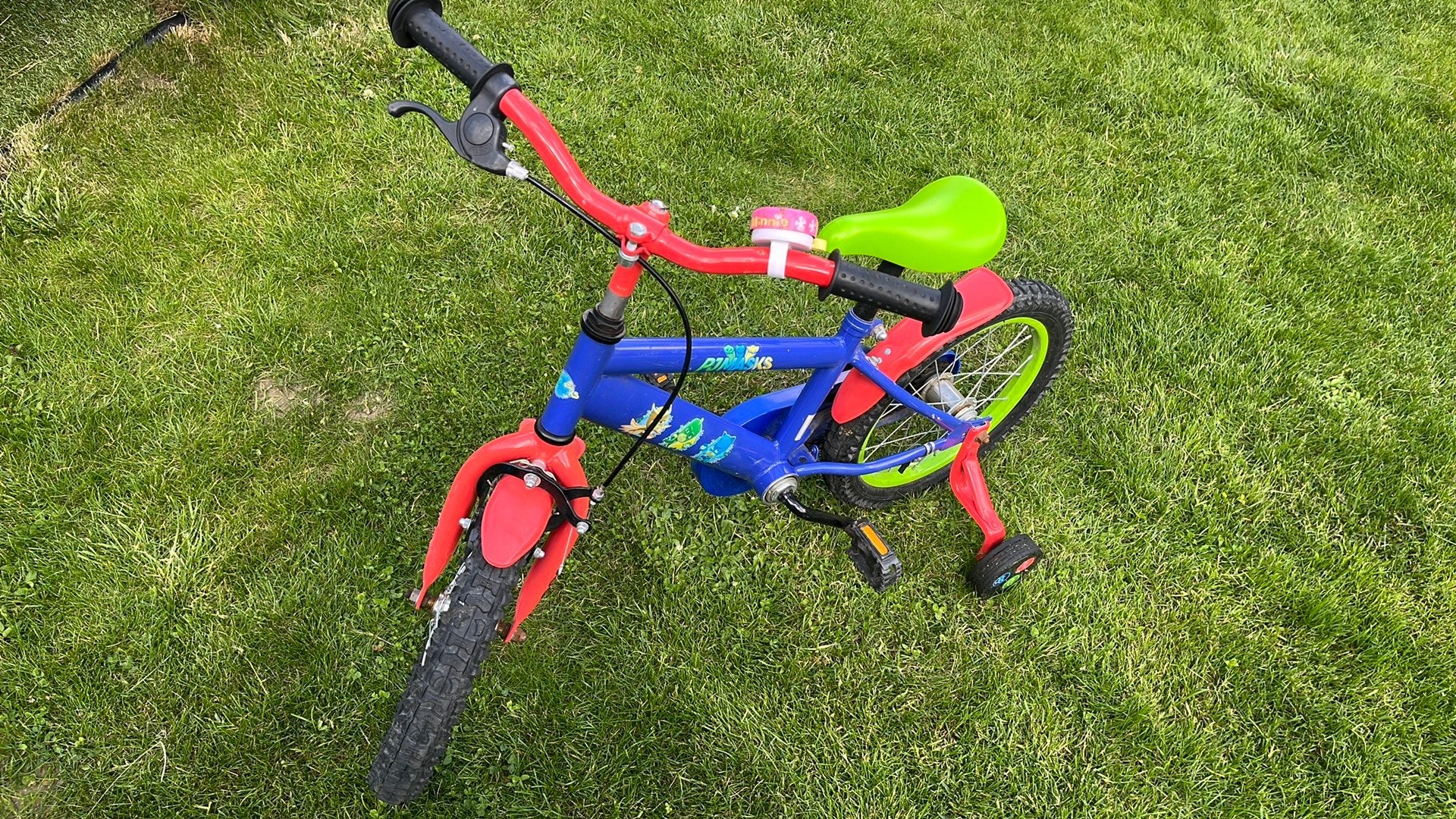 Kinderfiets PJ Masks 16 inch torpedo met zijwieltjes, Enlèvement, Utilisé, 16 à 20 pouces, Stabilisateurs