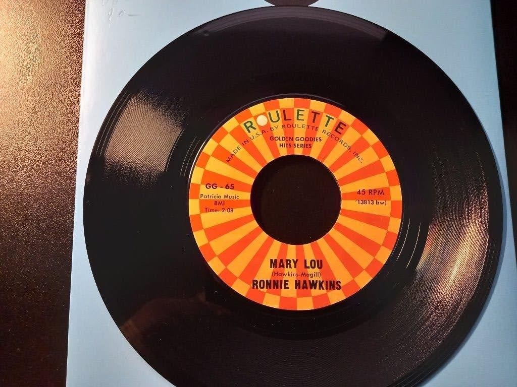 Ronnie Hawkins — Mary Lou '7 Popcorn Oldie », Enlèvement ou Envoi, 7 inch, Comme neuf, Autres genres