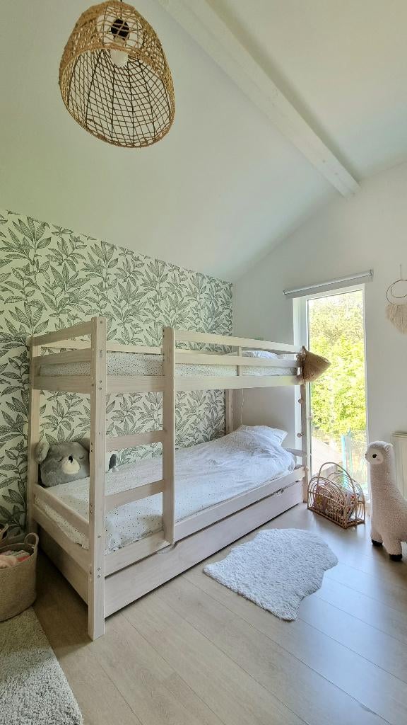 Lit à échelle + tiroir (3 couchages), Ophalen, 85 tot 100 cm, Gebruikt, 180 cm of meer