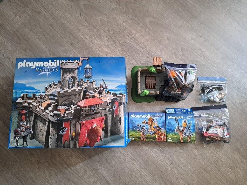Playmobil knights 6001 + 9344 + 9345 + 6627 + 9106 + 6847, Utilisé, Knights, Château/Fort, Kit complet