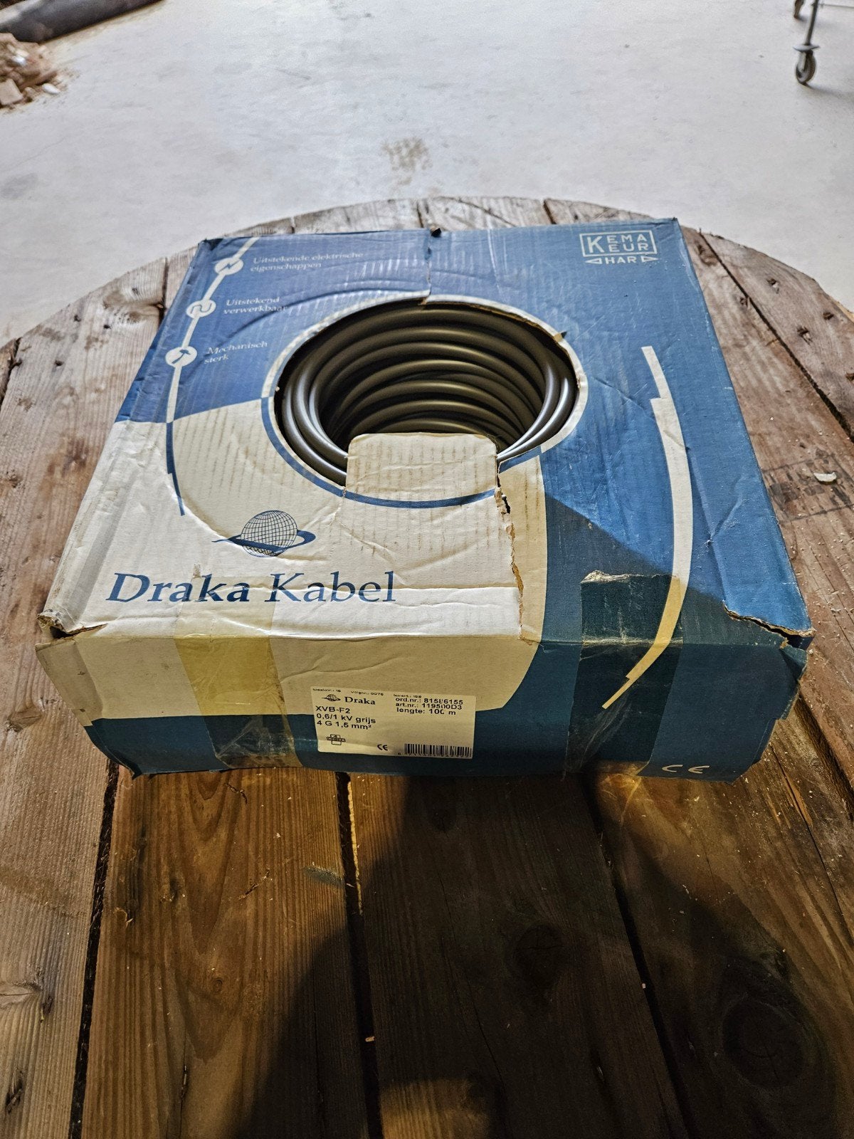 Câble XVB-F2 4G1,5 – Draka – 100 m NEUF – Gris 0,6/1 kV, Enlèvement ou Envoi, Neuf, Draka, Câble ou Fil électrique