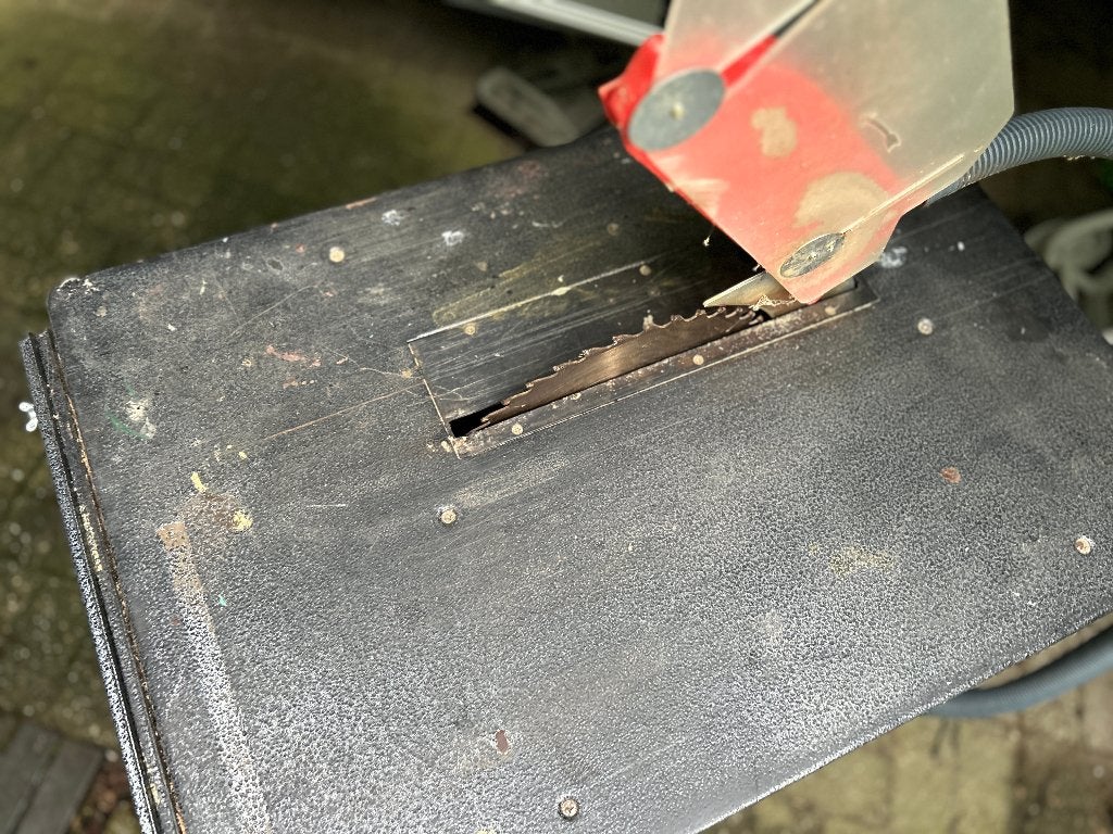 Krachtige Power Plus POW 821 Bouwzaagtafel, Ophalen, Gebruikt, Cirkelzaag, 70 mm of meer