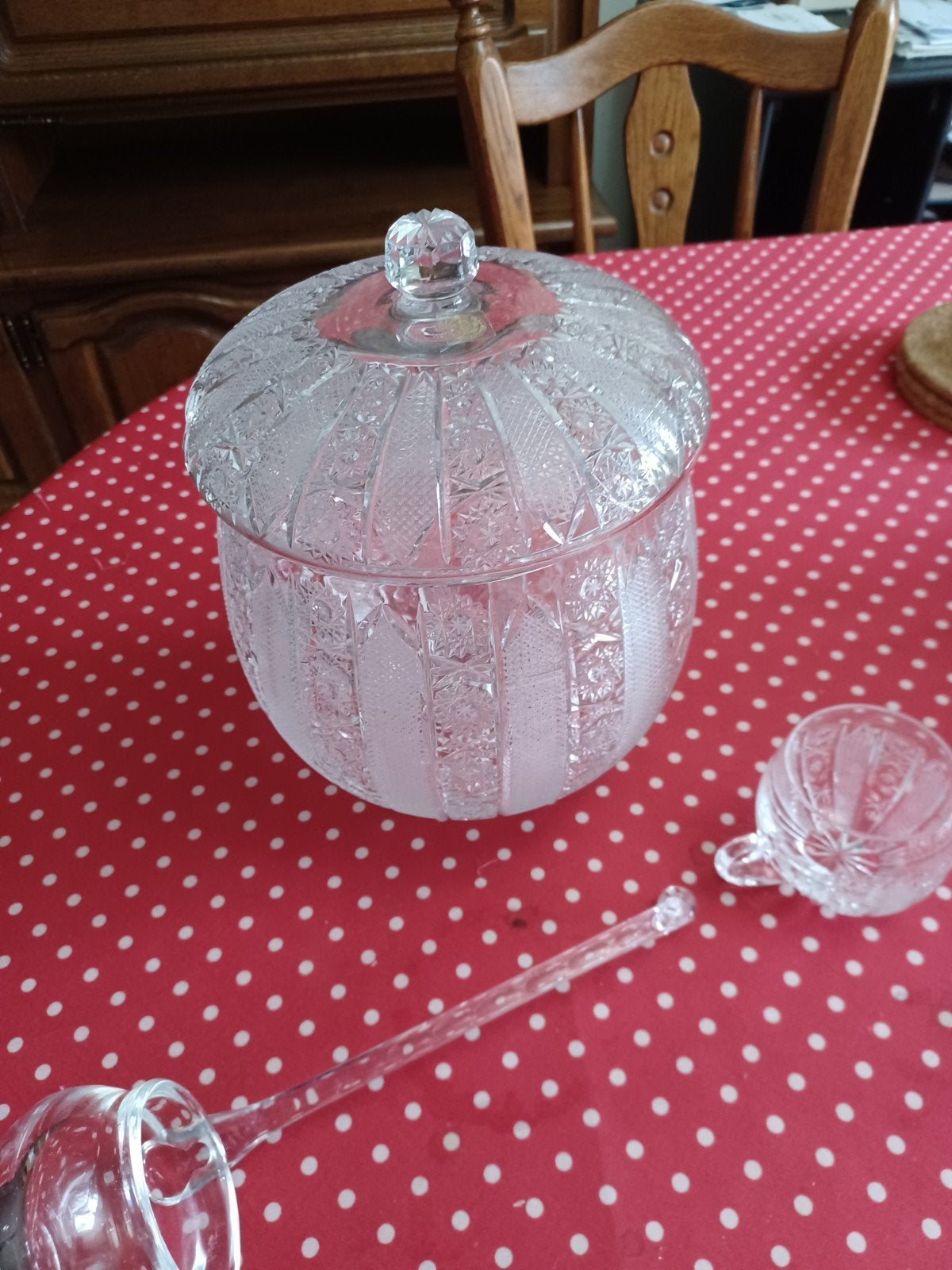 Punch pot in kristal, Ophalen, 22 cm, Nieuw, Geslepen