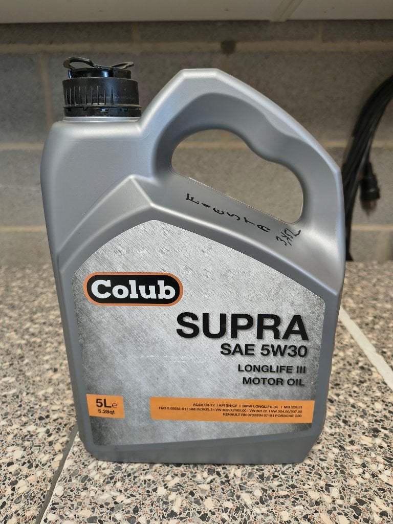 3 litres Huile voiture COLUB SUPRA SAE 5W30, Enlèvement