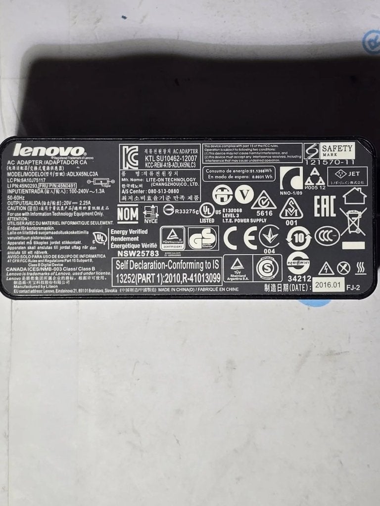 Lenovo 45W laptop oplader ADLX45NLC3A slanke stekker 20V, Informatique & Logiciels, Envoi, Comme neuf, Lenovo
